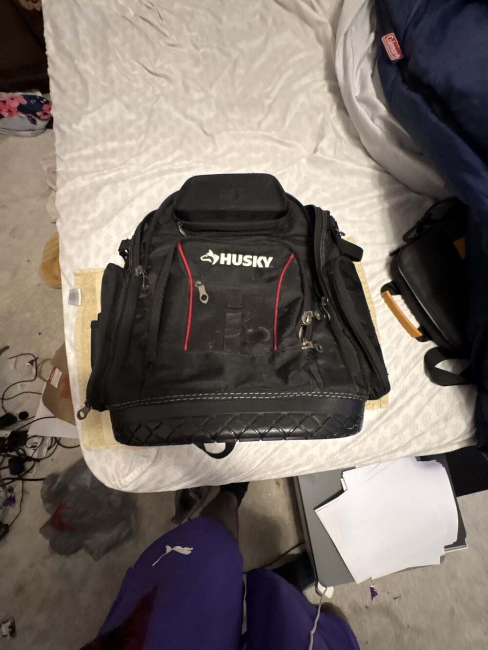 Husky Pro Tool Backpack Black Heavy Duty